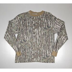 Kiwi RealTree Camo Long Sleeve Shirt Mens Large Hunting‎ Leaf Tree Bark USA.